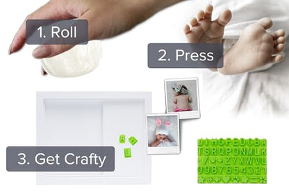 Baby Hand & Footprint Kit Frame Keepsake & Clay New Mom Gift