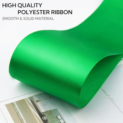 3 Inch 25 Yard Wide Satin Ribbon Green