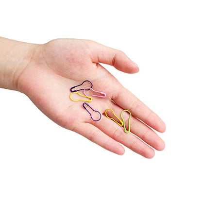 Colorful Metal Knitting Pins Stitch Markers Pear Shape Safety Pins for Sewing Clothing DIY Craft Making with Storage Box Knitting Counter Crochet Needle Clip Ring (320 Count)