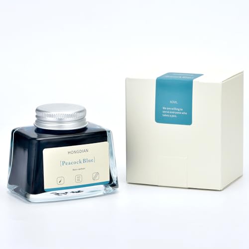 Hongdian Fountain Pen Bottled Ink Peacock Blue Color