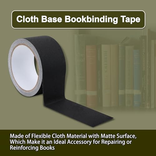 Cloth Bookbinding Repair Tape Matte Book Repair Tape 3 Inch by 33 Feet Self Adhesive Non Reflective Cloth Tape for Old Books Antique Books Daily Supplies (33 Foot)