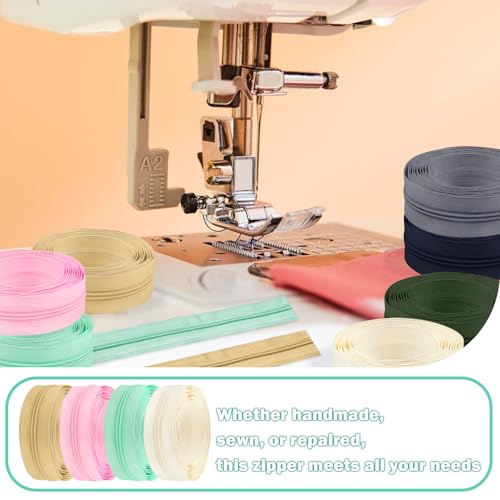 31 Yards 10 Pcs Sewing Zippers #3 Nylon Coil Zippers Assorted Zipper for Sewing with 40 Zipper Sliders for DIY Tailor Sewing Crafts Supplies