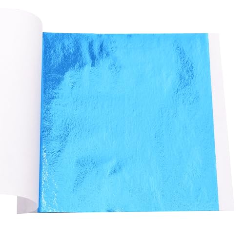 Gold Leaf Sheets for Art 100 PCS Sky Blue Foil