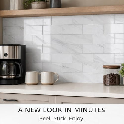 100 Pieces Peel and Stick Backsplash for Kitchen (12.5 Sq Ft)