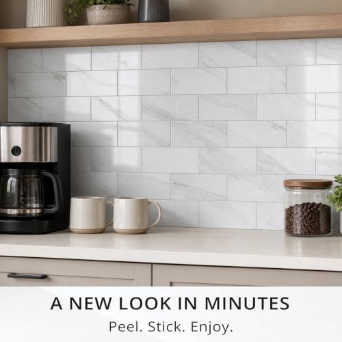 100 Pieces Peel and Stick Backsplash for Kitchen (12.5 Sq Ft)
