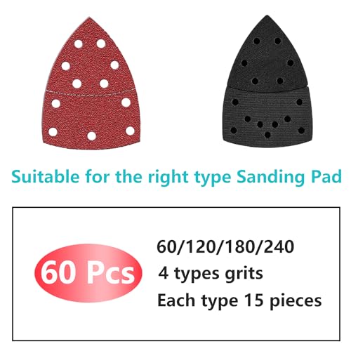 60pcs Sandpaper for Skil Detail Sander