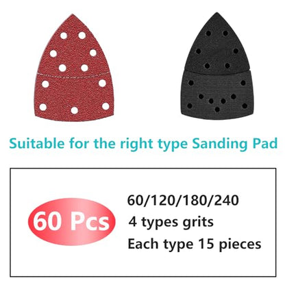 60pcs Sandpaper for Skil Detail Sander
