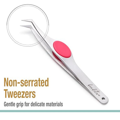 High Precision Angled Tip Tweezers with Cushion Grip