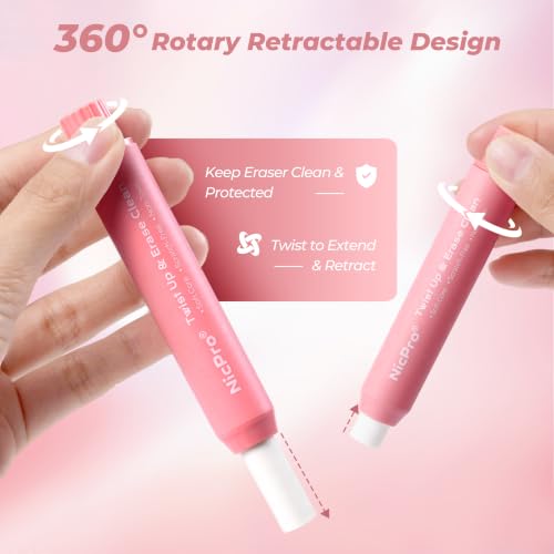 6 Pack Rotary Retractable Erasers (6 Count)