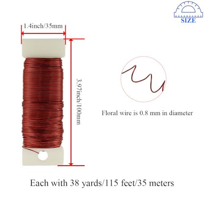 22Gauge Red Metal Floral Wire