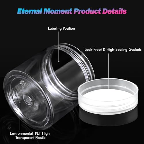 36 Pack 4 OZ Plastic Jars Clear Cosmetic Container with Lids (36 Count)