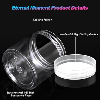 36 Pack 4 OZ Plastic Jars Clear Cosmetic Container with Lids (36 Count)