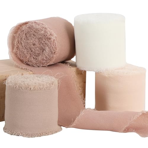 4 Rolls Silk Chiffon Ribbon (264 Foot)