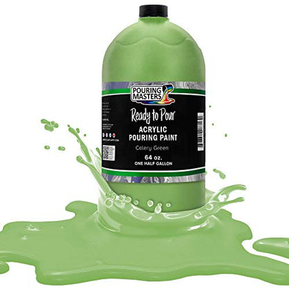 Celery Green Acrylic Ready to Pour Pouring Paint (64 Fl Oz)