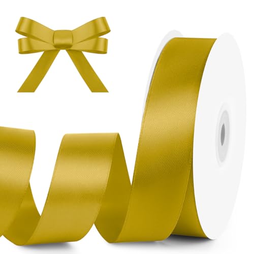 1" x 50 Yards Golden Satin Ribbon Crafts Gift Wrapping