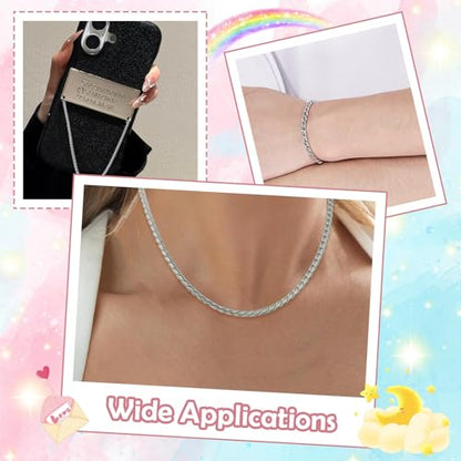 3.28 Feet(1m) 304 Stainless Steel Link Chains with Spool Snake Chain Unfinished Necklace Chain for Jewelry Making DIY Craftings - 4.8mm