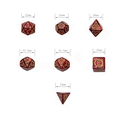 Retro Polyhedral Dice Sets with Pouches for D&D DND RPG MTG Dungeon and Dragons Table Board Roll Playing Games D4 D6 D8 D10 D% D12 D20