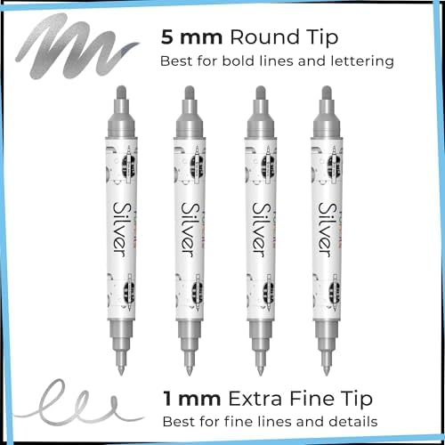 4 Metallic Silver Paint Pen