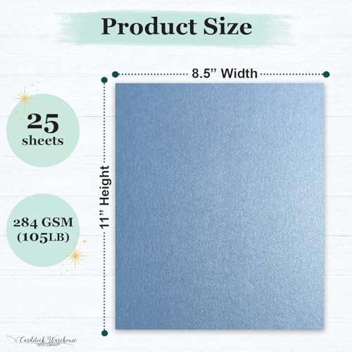 Cardstock Warehouse Stardream Vista Blue Cardstock Paper (25 Count)
