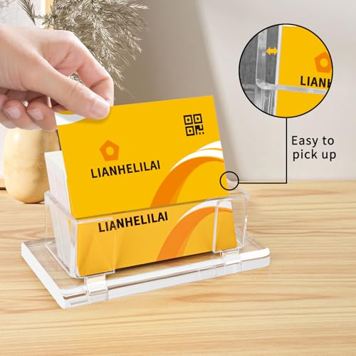 2Pack Acrylic Business Card Holder Enlarged Holds 120 Cards for Office (2 Count)