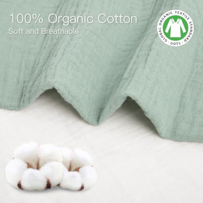 Organic Baby Bassinet Sheets 2 Pack 33”x17” 100% Muslin Cotton for Baby Girl Boy (2 Count)