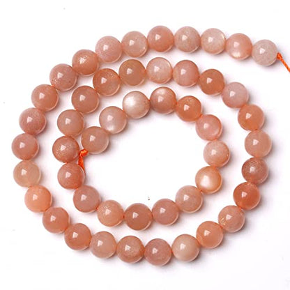 60pcs 6mm 7A Natural Orange Sunstone Round Loose Spacer Beads for Jewelry Making DIY Bracelets Necklaces Healing Energy Stone Beads