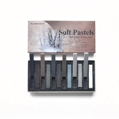 12 Pack Gray Tone Soft Chalk Pastel Sticks Artist Chalk