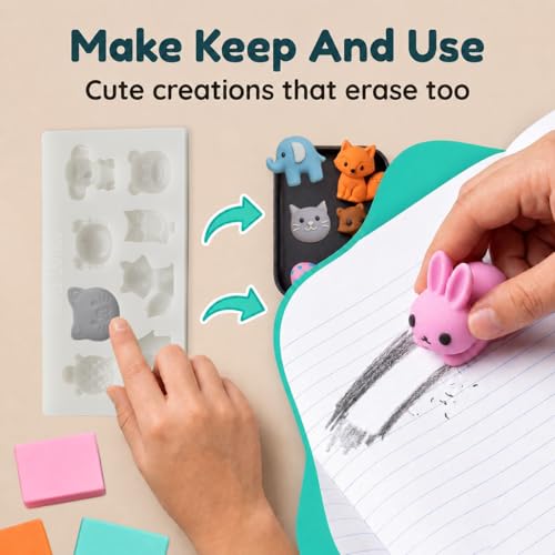 DIY Clay Cute Mini Animal Eraser Kit for Kids Ages 4