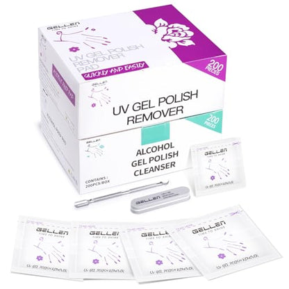 Nail Cleanser Pads and Polish Remover Pads 400 Pack with Tools (402 Count)