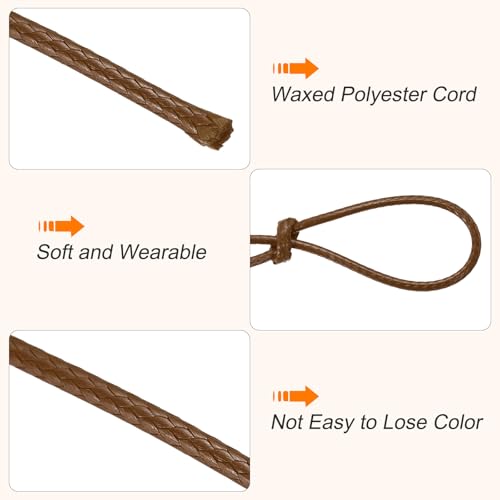 Waxed Cord 1.5mm Waxed Thread 87 Yard Wax String Leather Cord for Bracelet Making