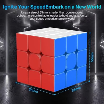Magnetic 3x3 Speed Cube Stickerless for Kids & Adults