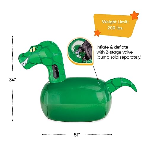 Hop N Go Inflatable Dino Riding Bouncy Hopping Toys for Kids Ages 5+