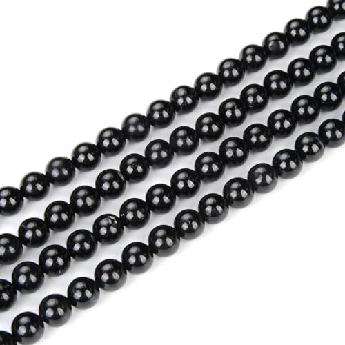 90pcs Adabele Natural Black Tourmaline Gemstone 8mm Round Beads (94 Count)