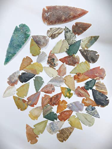 50 PC Lot Flint Arrowhead OH Collection Project Spear DIY Points arrowheads (50 Count)