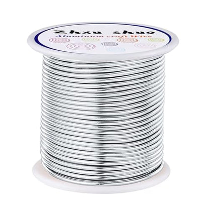 12 Gauge(2mm) Aluminum Wire 35 Yards Anodized Metal Wire for Bonsai Armature Crafting Sculpting Jewelry Craft Making Beading Floral (Silver, 12 Gauge) (105 Foot)