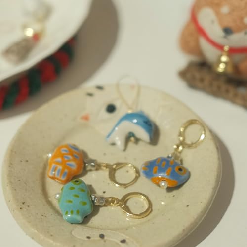 Handmade Ocean Fish Stitch Markers 4 PCS in One Case