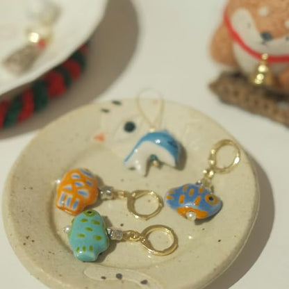 Handmade Ocean Fish Stitch Markers 4 PCS in One Case