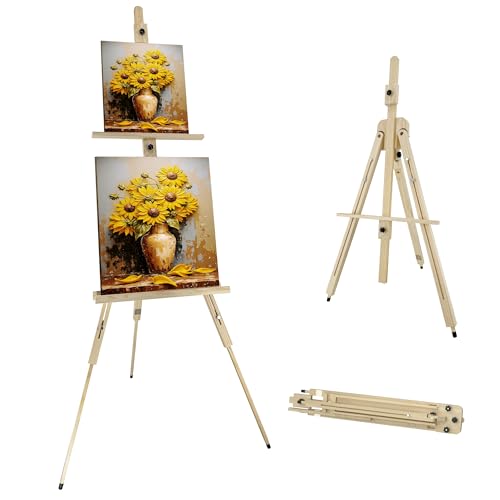 Tripod Portable Standing Wooden Easel for Painting