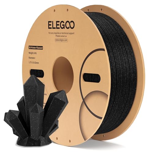 PLA 3D Printer Filament 1.75mm Sparkle Black 1KG (35.274 Ounce)