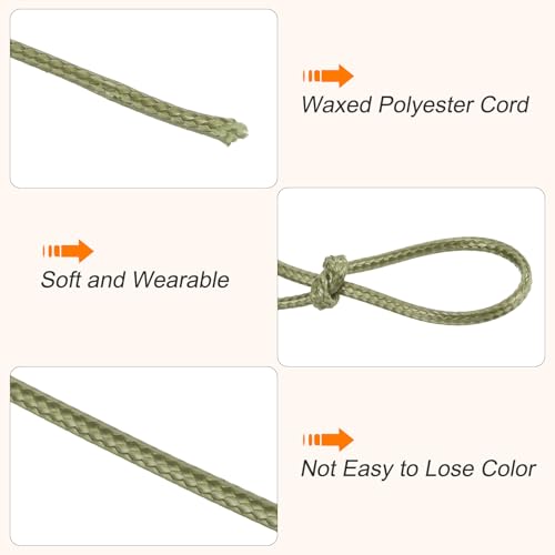 Waxed Cord 2.5mm Waxed Polyester Cord 87 Yard Wax String for Bracelet Making
