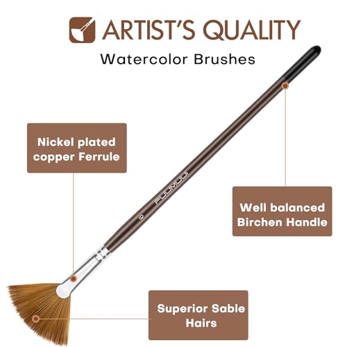 Sable Watercolor Brushes Professional (7 Count)