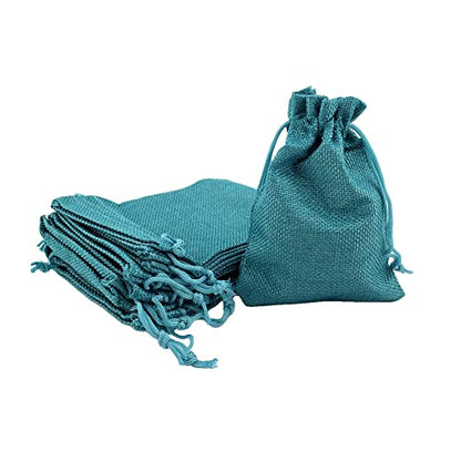 Pack of 25 Burlap Gift Bags with Drawstring Linen Jewelry Pouches Wedding Hessian Jute Bags for Birthday and Treat Pouches Party Wedding Favors Gift