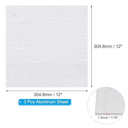 6061 T651 Aluminum Sheet Metal 12 x 12 x 1 (3 Count)