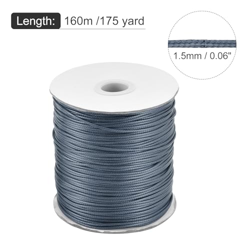 Waxed Cord 1.5mm Waxed Polyester Cord 175 Yard Wax String for Bracelet Making