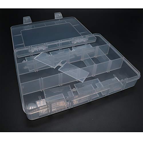 18 Grid Clear Plastic Organizer with Adjustable Dividers
