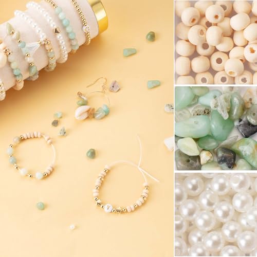 Jewelry Making Supplies Kit Natural Stone Beads for Irregular Natural Stone with for DIY Craft Bracelet Necklace Earrings for Adults