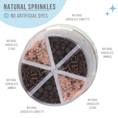 Dye Free Chocolate Sprinkles 6 Cell Jar (2.75 Ounce)
