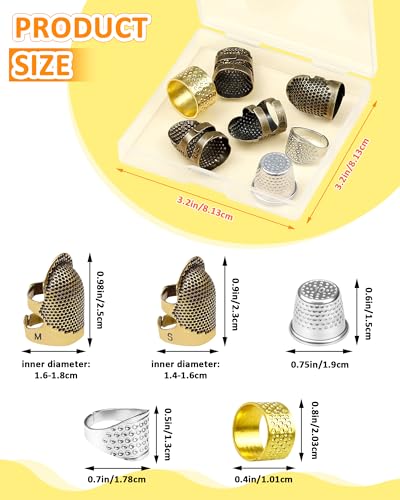 Thimble Kit 7 PCS Sewing Thimbles for Hand Sewing (7 Count)
