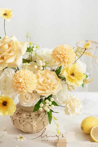 Creamy Yellow Artificial Dahlias (25 Count)