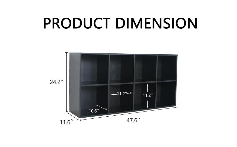Wooden 8 Cube Storage Organizer with Closed Back Panel (8 Count)